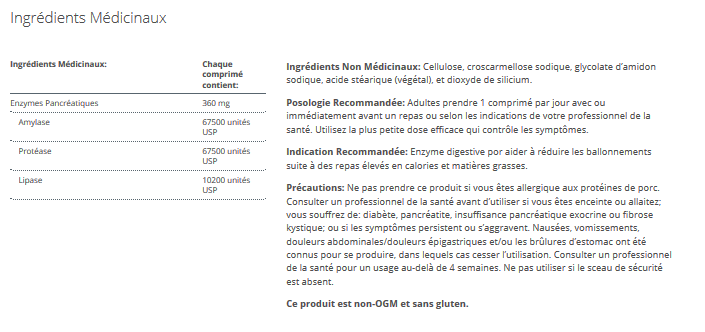 SpectraZyme(TM) Pancreatic Enzymes (Anciennement SpectraZymes PAN 9X)
